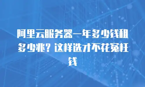 阿里云服务器一年多少钱租多少兆？这样选才不花冤枉钱