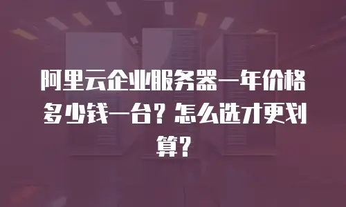 阿里云企业服务器一年价格多少钱一台？怎么选才更划算？