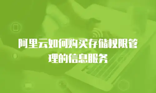 阿里云如何购买存储权限管理的信息服务