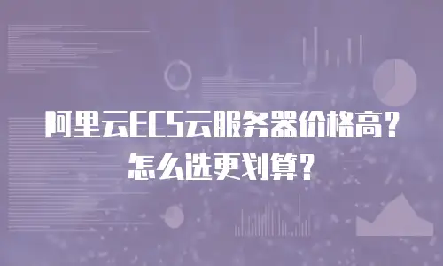 阿里云ECS云服务器价格高？怎么选更划算？
