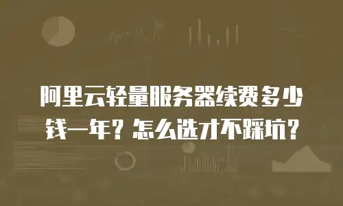 阿里云轻量服务器续费多少钱一年？怎么选才不踩坑？
