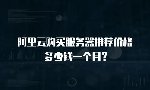 阿里云购买服务器推荐价格多少钱一个月？