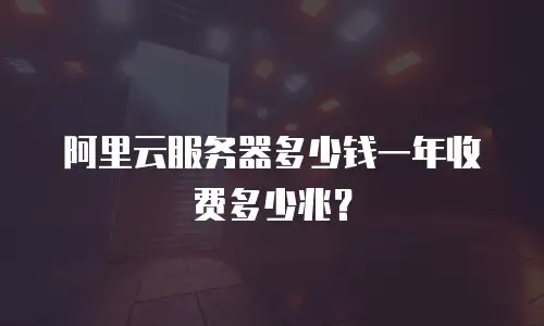 阿里云服务器多少钱一年收费多少兆？