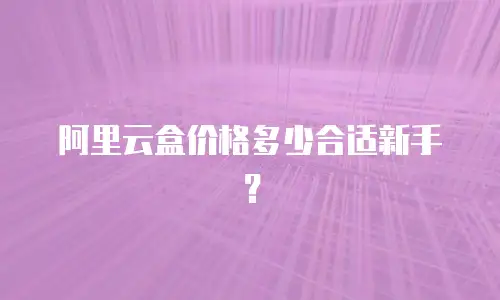 阿里云盒价格多少合适新手？