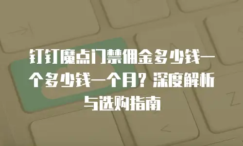 钉钉魔点门禁佣金多少钱一个多少钱一个月？深度解析与选购指南