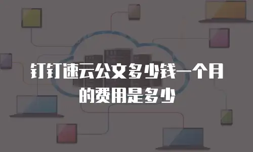 钉钉速云公文多少钱一个月的费用是多少