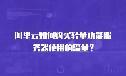 阿里云如何购买轻量功能服务器使用的流量？