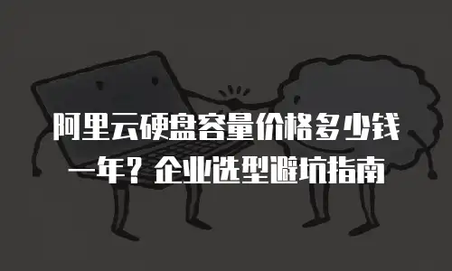 阿里云硬盘容量价格多少钱一年？企业选型避坑指南