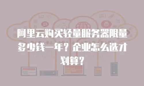阿里云购买轻量服务器限量多少钱一年？企业怎么选才划算？
