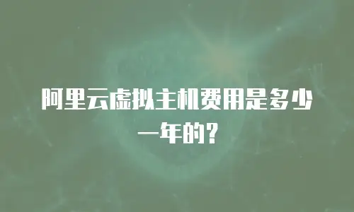 阿里云虚拟主机费用是多少一年的？