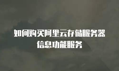 如何购买阿里云存储服务器信息功能服务