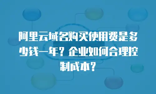 阿里云域名购买使用费是多少钱一年？企业如何合理控制成本？