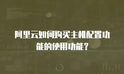 阿里云如何购买主机配置功能的使用功能？