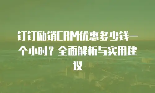 钉钉励销CRM优惠多少钱一个小时？全面解析与实用建议