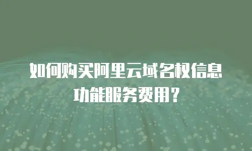 如何购买阿里云域名权信息功能服务费用？