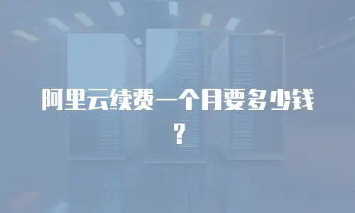 阿里云续费一个月要多少钱？