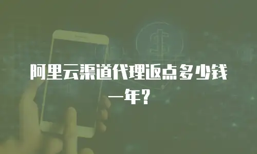 阿里云渠道代理返点多少钱一年？