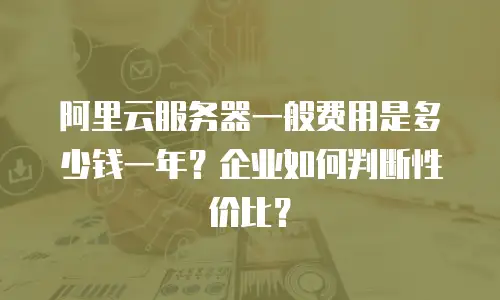 阿里云服务器一般费用是多少钱一年？企业如何判断性价比？