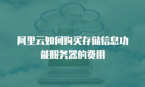 阿里云如何购买存储信息功能服务器的费用