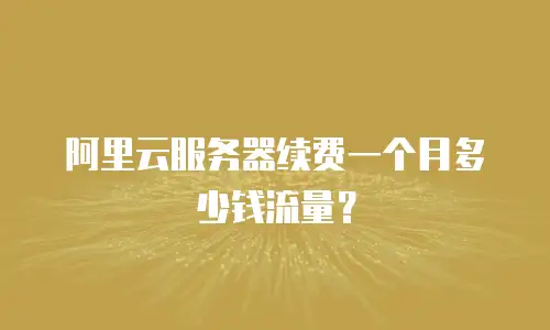 阿里云服务器续费一个月多少钱流量？