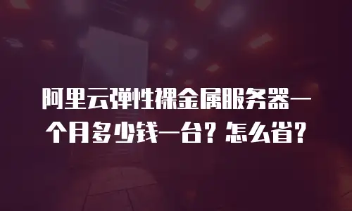 阿里云弹性裸金属服务器一个月多少钱一台？怎么省？