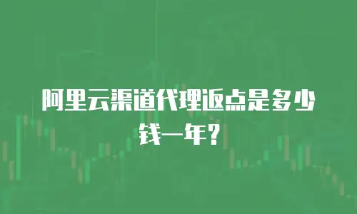 阿里云渠道代理返点是多少钱一年？
