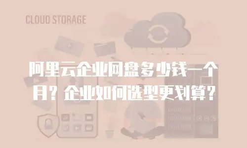 阿里云企业网盘多少钱一个月？企业如何选型更划算？