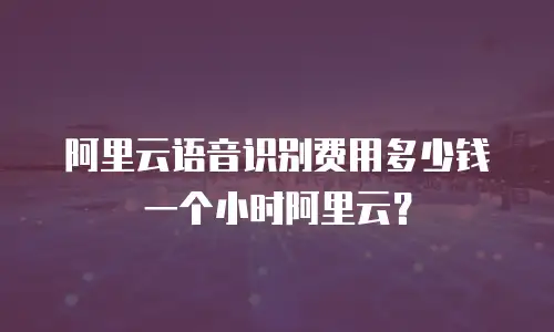 阿里云语音识别费用多少钱一个小时阿里云？
