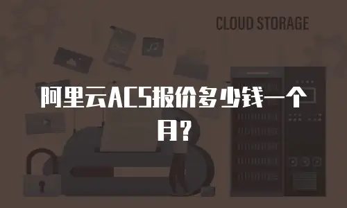 阿里云ACS报价多少钱一个月？