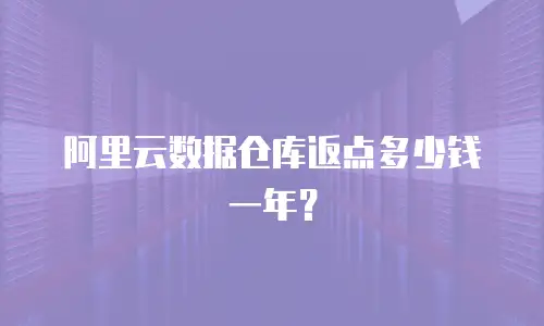 阿里云数据仓库返点多少钱一年？