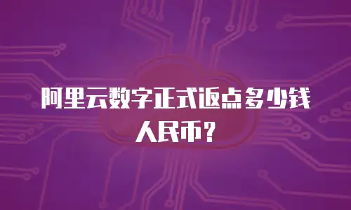阿里云数字正式返点多少钱人民币？