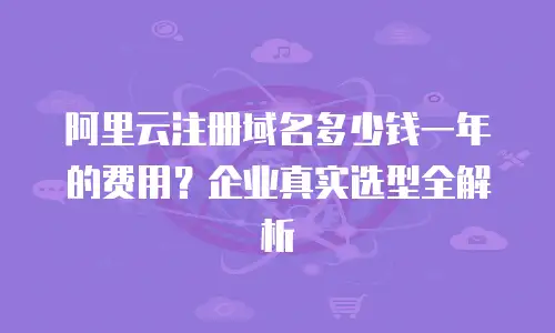 阿里云注册域名多少钱一年的费用？企业真实选型全解析