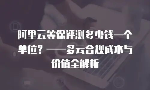 阿里云等保评测多少钱一个单位？——多云合规成本与价值全解析