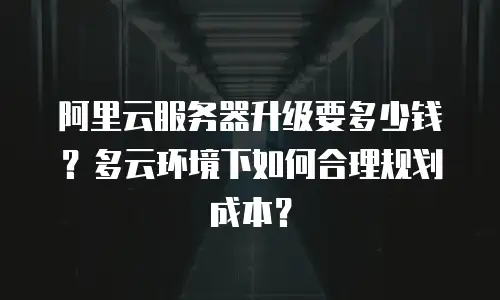 阿里云服务器升级要多少钱？多云环境下如何合理规划成本？