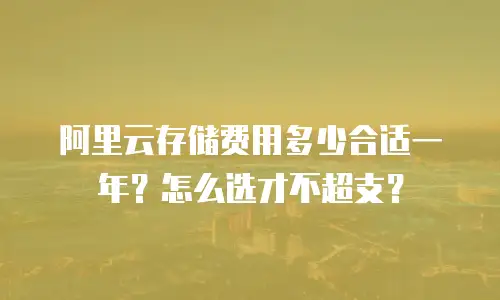 阿里云存储费用多少合适一年？怎么选才不超支？