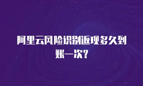 阿里云风险识别返现多久到账一次？