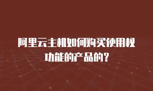 阿里云主机如何购买使用权功能的产品的？