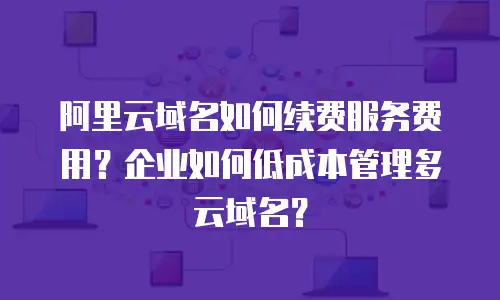 阿里云域名如何续费服务费用？企业如何低成本管理多云域名？