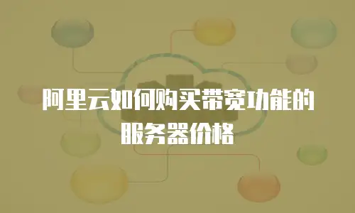 阿里云如何购买带宽功能的服务器价格