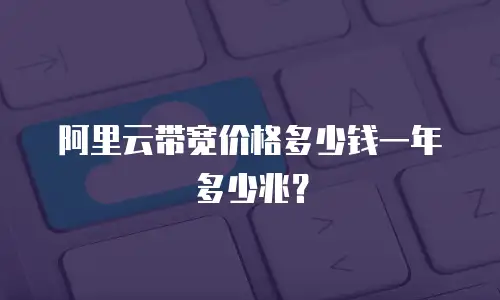 阿里云带宽价格多少钱一年多少兆？