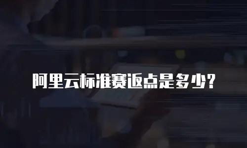 阿里云标准赛返点是多少？