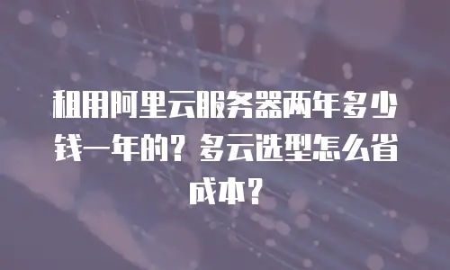 租用阿里云服务器两年多少钱一年的？多云选型怎么省成本？