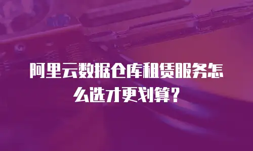 阿里云数据仓库租赁服务怎么选才更划算？
