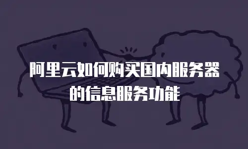 阿里云如何购买国内服务器的信息服务功能