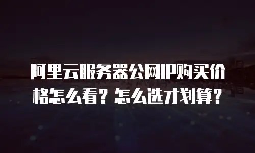 阿里云服务器公网IP购买价格怎么看？怎么选才划算？