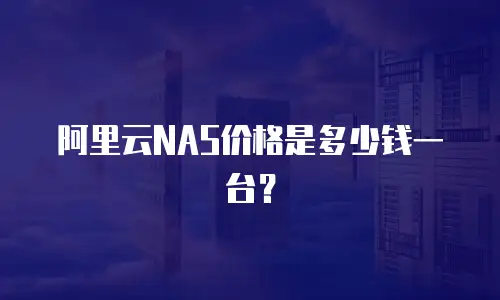 阿里云NAS价格是多少钱一台？