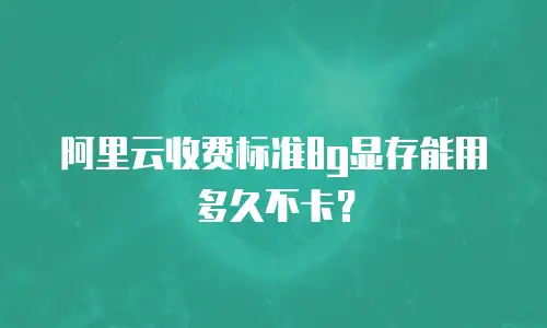 阿里云收费标准8g显存能用多久不卡？