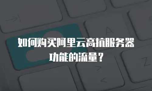 如何购买阿里云高抗服务器功能的流量？