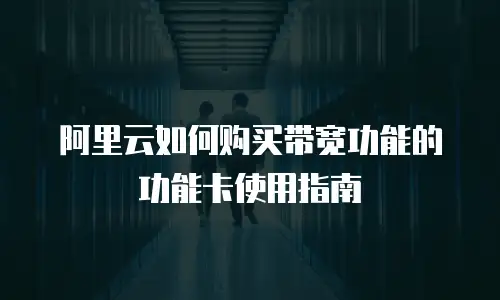 阿里云如何购买带宽功能的功能卡使用指南