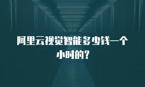 阿里云视觉智能多少钱一个小时的？